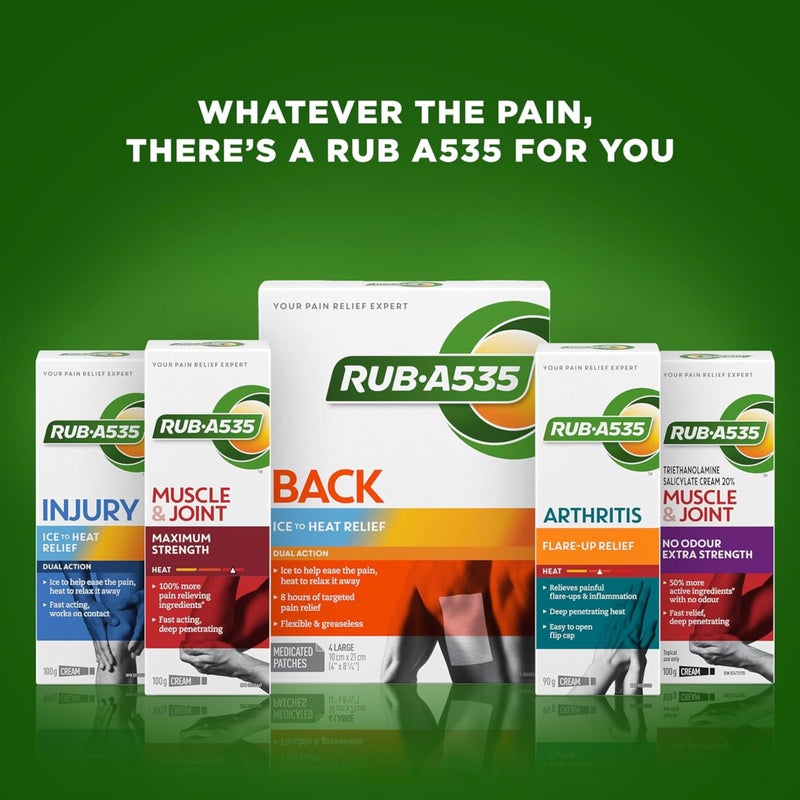 RUB A535 كريم RUB A535 بقوة فائقة بدون رائحة لتخفيف آلام العضلات والمفاصل والتهاب المفاصل 100 جرام - Image 5